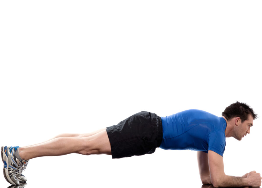 man doing a plank exercise 