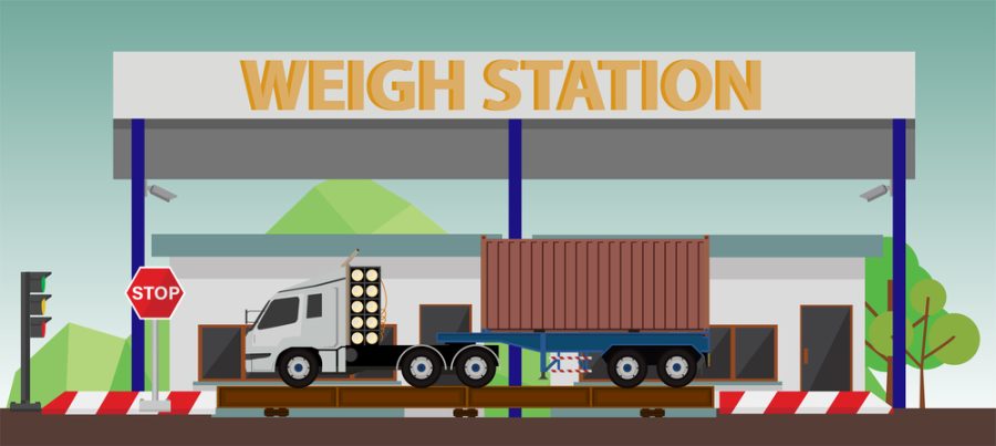 illustration of truck at weigh station