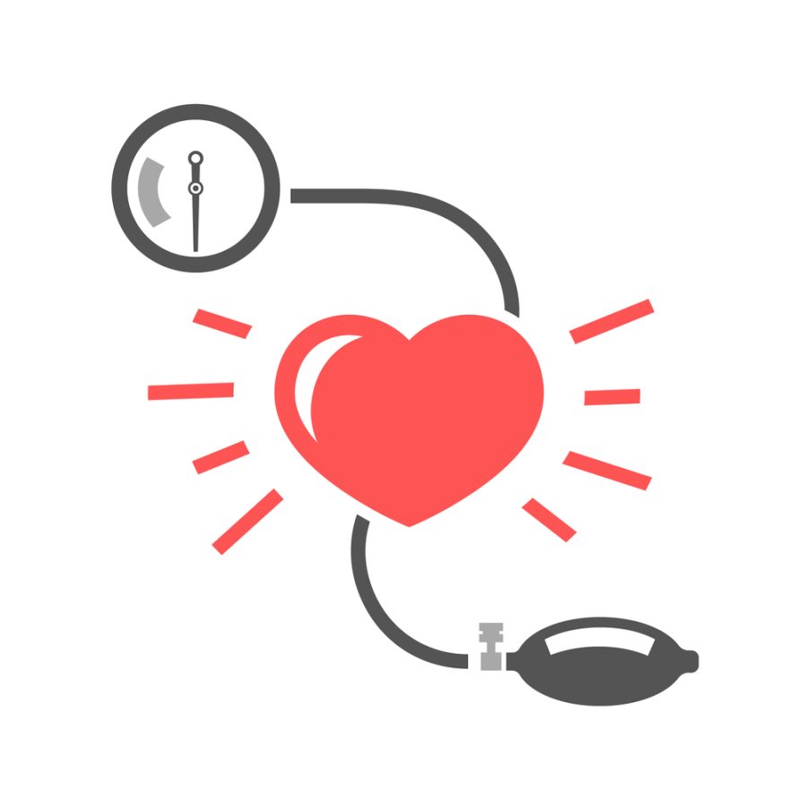 Beautiful vector illustration of blood pressure measuring. Abstract medicine symbol. Useful for sign development, indographics, postcard, leaflet, brochure, print, book and poster graphic design.