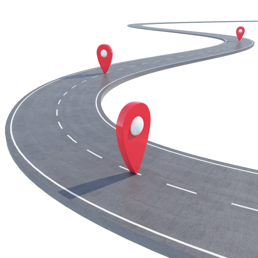 location pin on road illustration