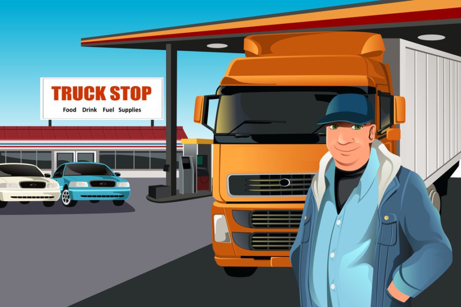 truck driver by truck stop