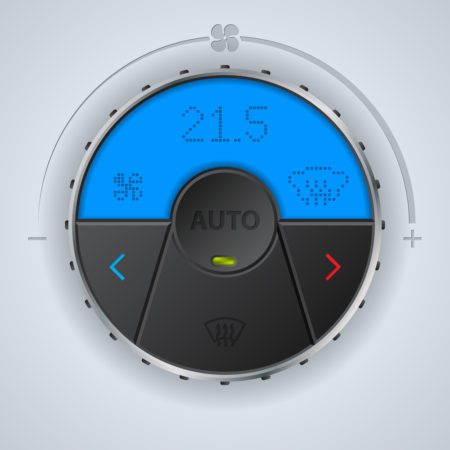 Air condition gauge with blue display and three buttons