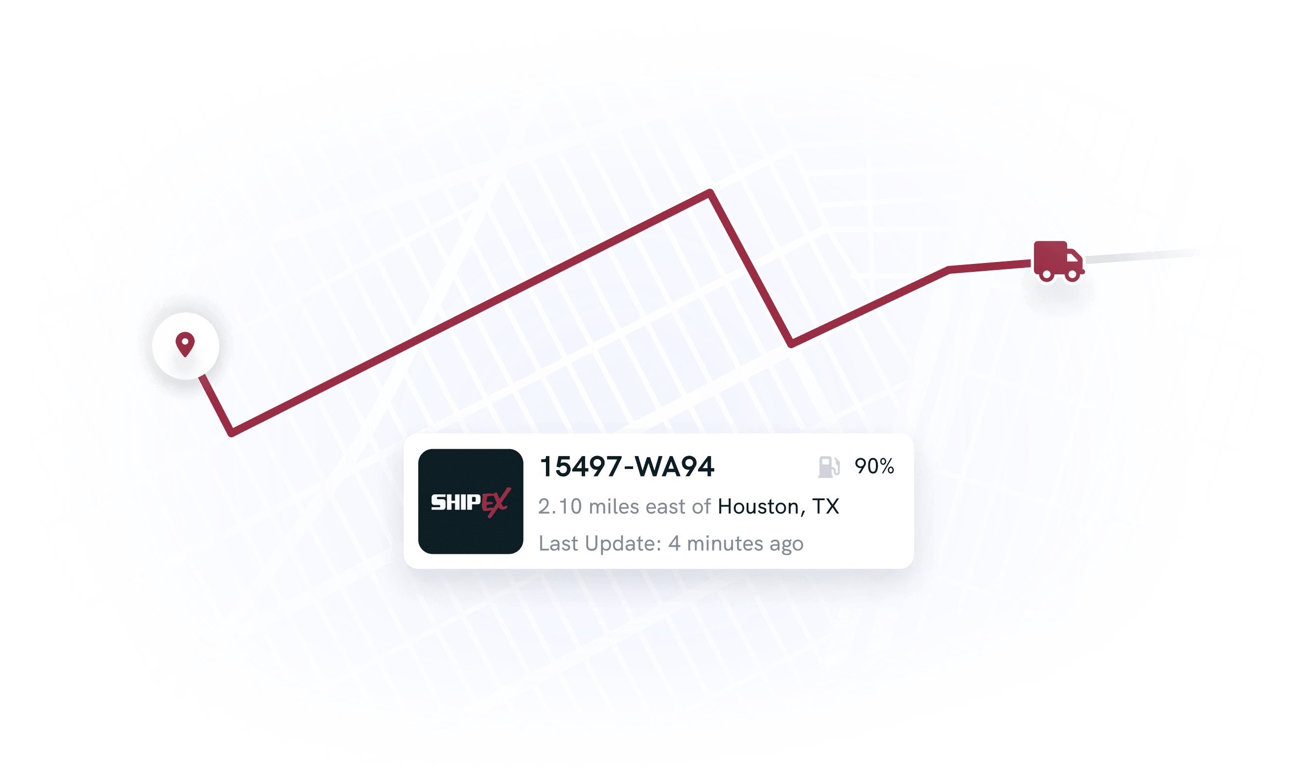 Icon of truck route through city