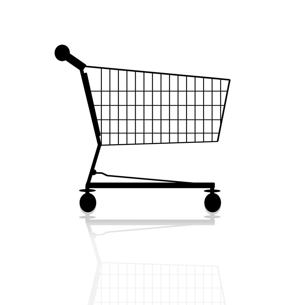 Shopping cart on white background