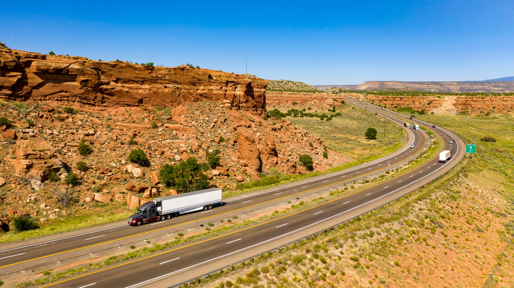 Semi truck on US highway