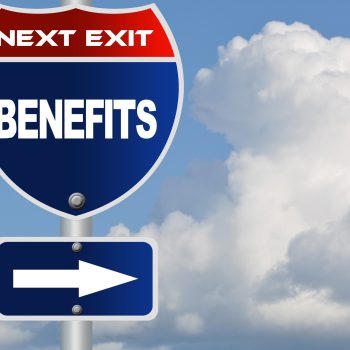 Benefits road sign