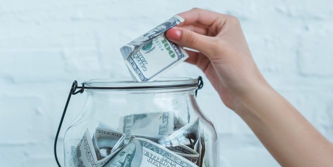 adding money to jar savings