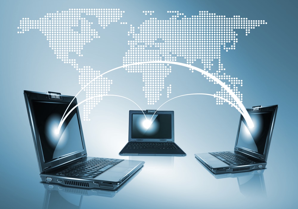 Computers connected across distance