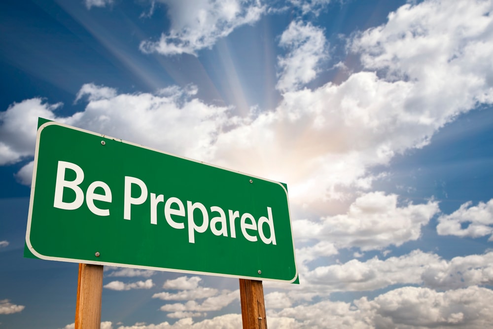 Be prepared green road sign